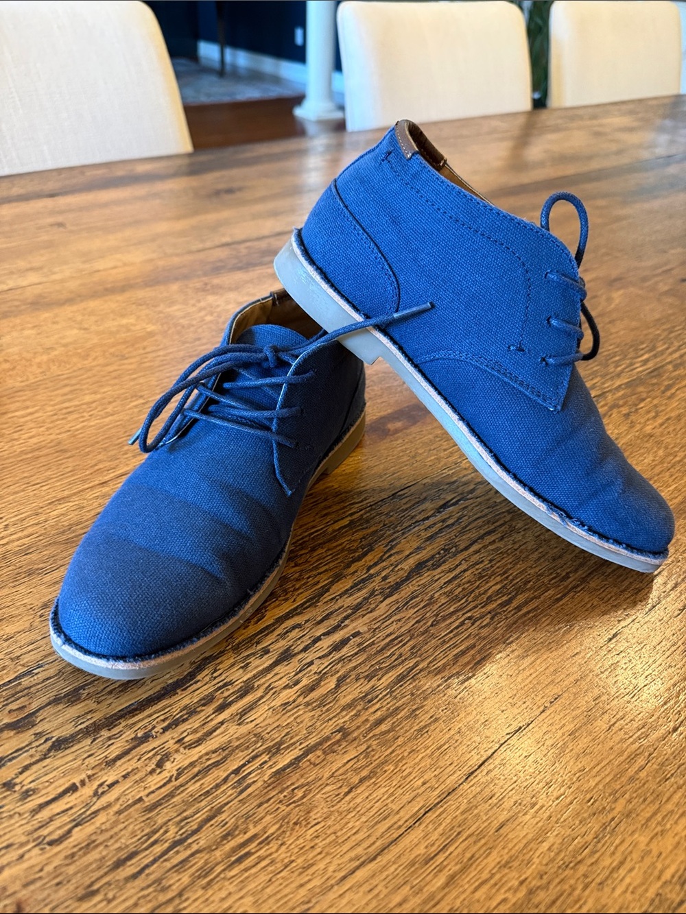 Kenneth Cole Kids Blue Canvas Dress Shoes